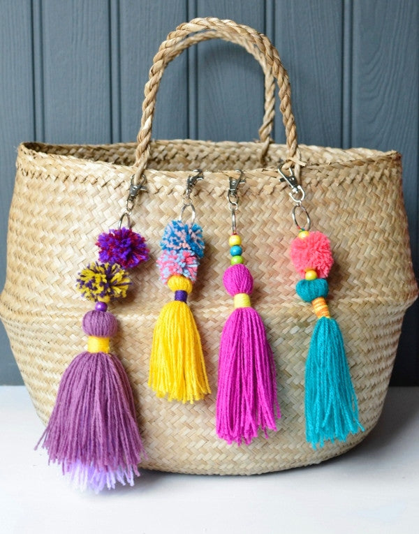 Fabulous Tasseled Pom Pom Bag Charm Tutorial
