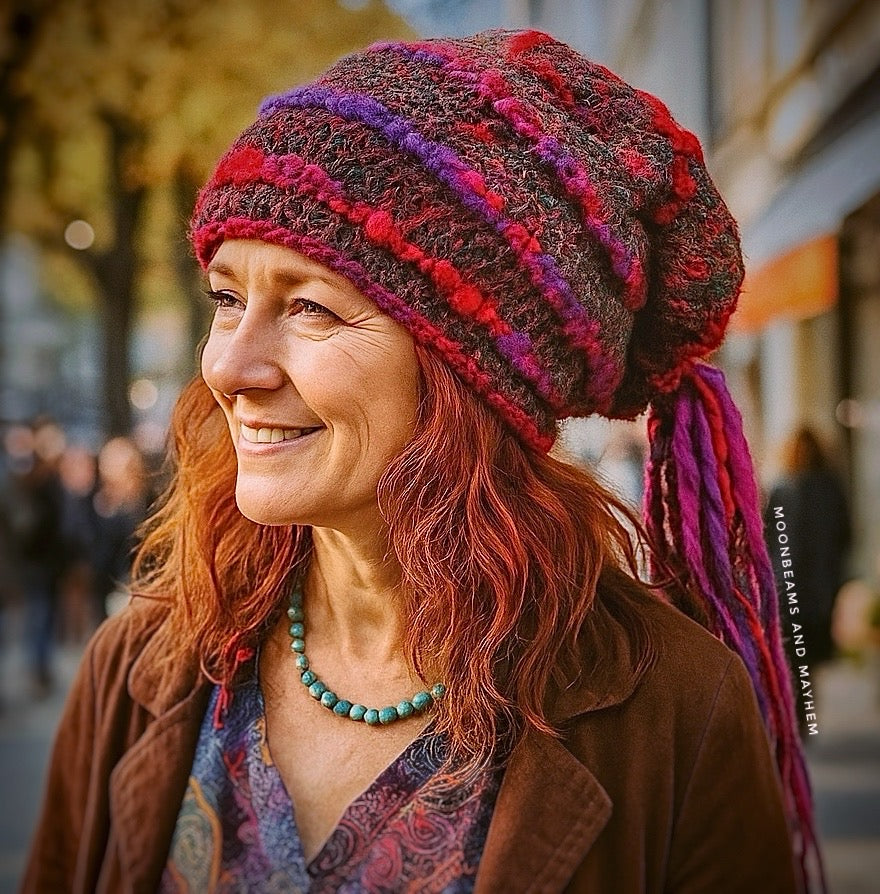 GORGEOUS CERISE/PURPLE MARLEY BEANIE / HAT