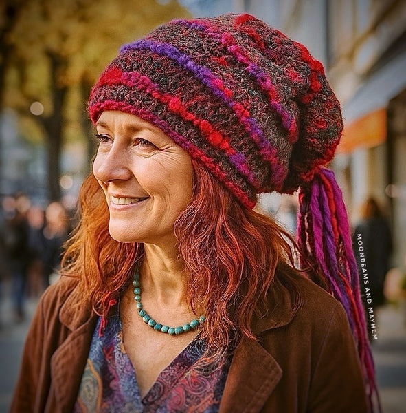 GORGEOUS CERISE/PURPLE MARLEY BEANIE / HAT