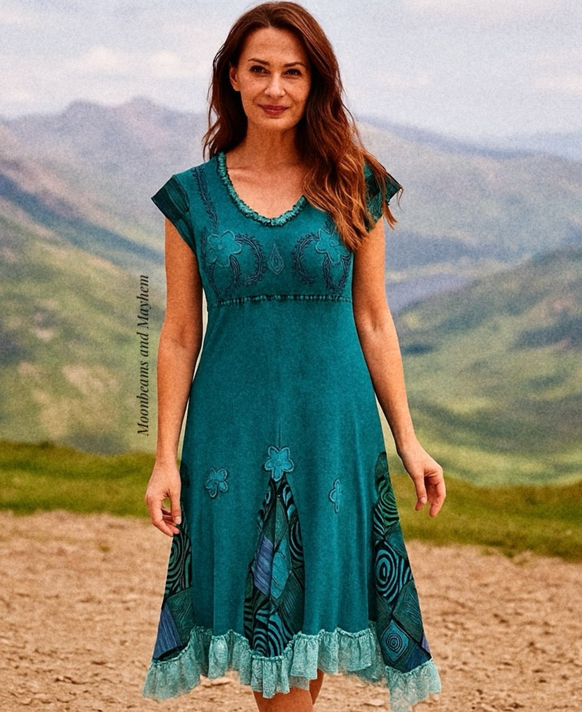 STARFALL BLUE PATCH DRESS
