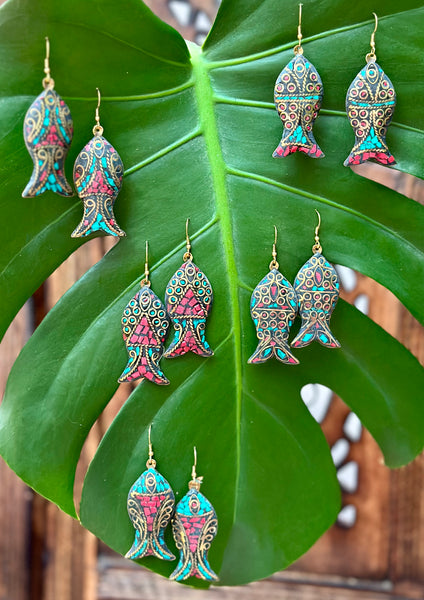 STUNNING INDIAN MOSAIC EARRINGS - MoonbeamsandMayhem