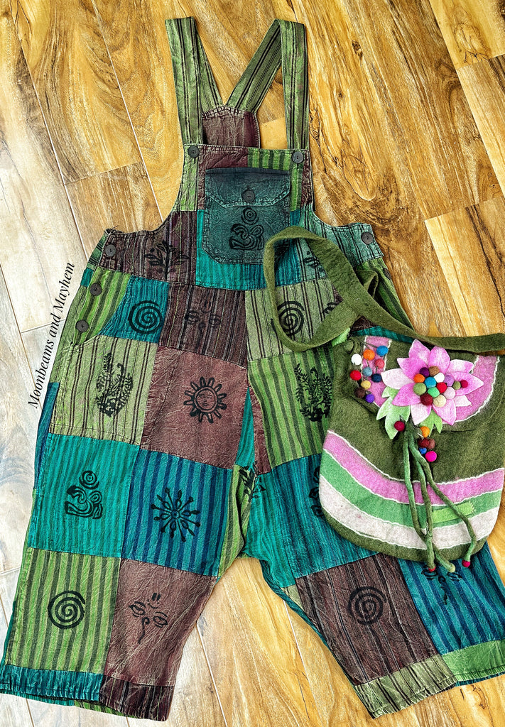 CAMDEN PATCHWORK SHORTS DUNGAREES / JUMPSUIT