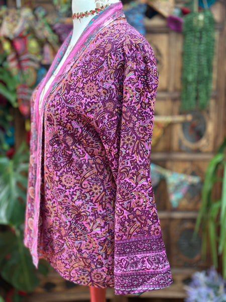 DELICIOUS PORTOBELLO ROAD SAREE KIMONO JACKET (OF766)