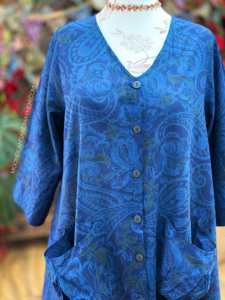 MOONSHADOW BLUE ART TUNIC/DRESS  S528
