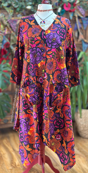 ORCHID SUNSET ART TUNIC/DRESS S530