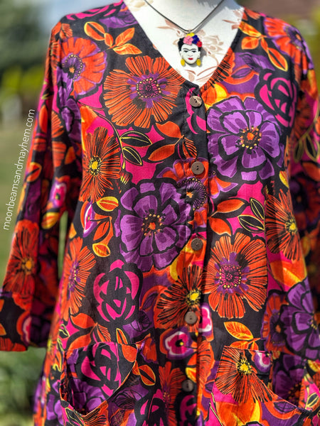 ORCHID SUNSET ART TUNIC/DRESS S530