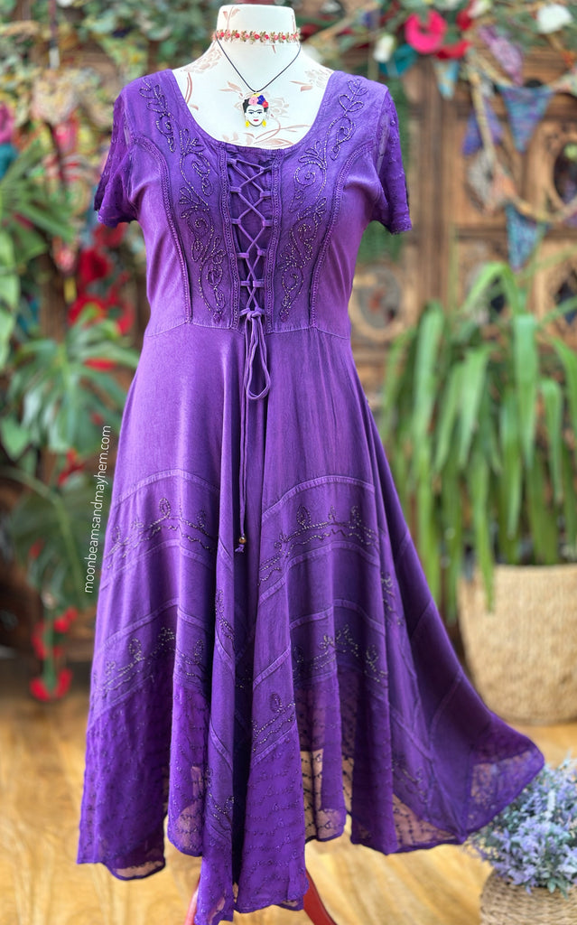 SACRED PURPLE MOONDANCE MIDI DRESS (MD201)