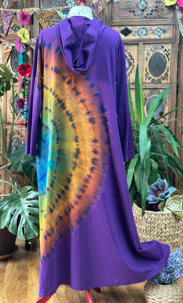 WICKED WILD CHILD PURPLE TIE DYE OVERCOAT M / L / XL - MoonbeamsandMayhem