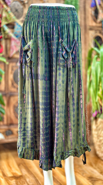 FRILL SEEKER PANTS / FOREST GREEN
