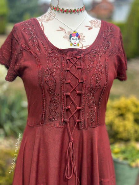 INDIAN RED MOONDANCE MIDI DRESS (MD204)