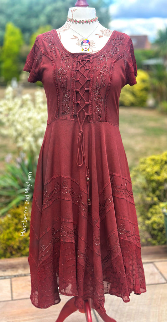 INDIAN RED MOONDANCE MIDI DRESS (MD204)