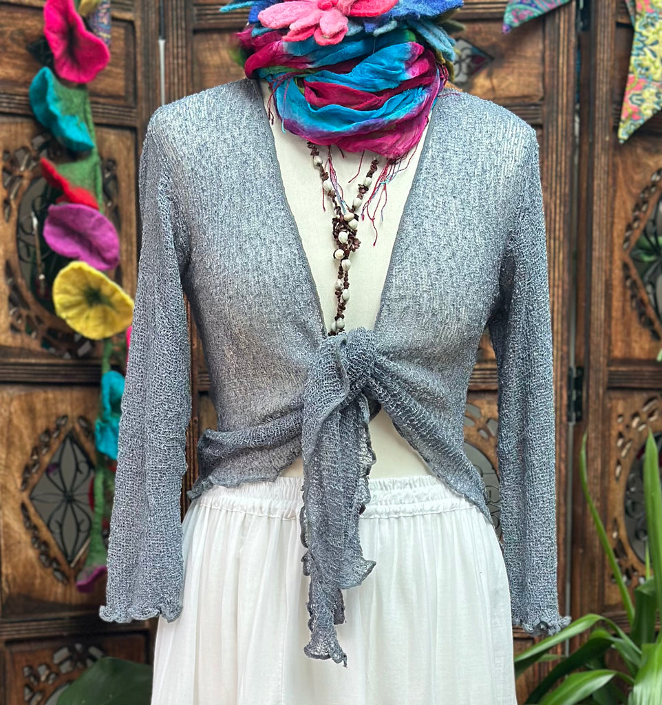SLATE GREY KNITTED  SHRUG / CARDIGAN - MoonbeamsandMayhem