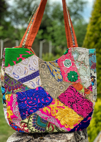 WILD SPIRIT EMBROIDERED SHOULDER BAG / TOTE - MoonbeamsandMayhem
