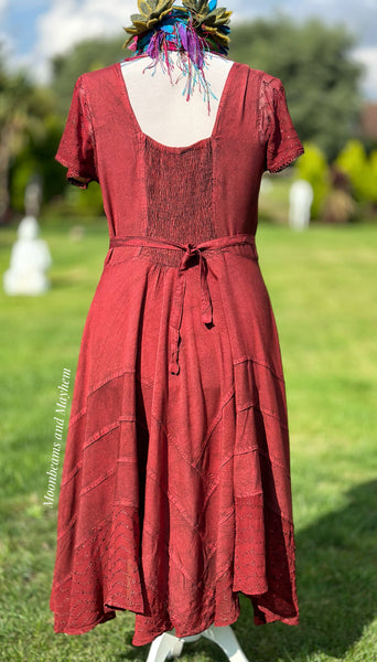 INDIAN RED MOONDANCE MIDI DRESS (MD204)