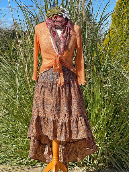 EARTHY PORTOBELLO ROAD ASYMMETRICAL BOHEMIAN SKIRT - MoonbeamsandMayhem