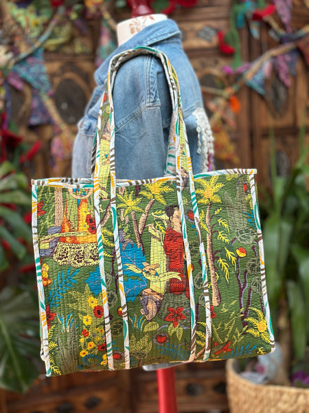 KANTHA GODDESS SHOPPER BAG (BA136)
