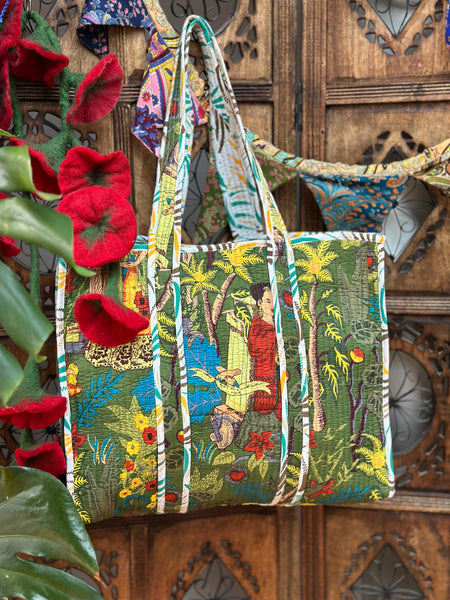 KANTHA GODDESS SHOPPER BAG (BA136)