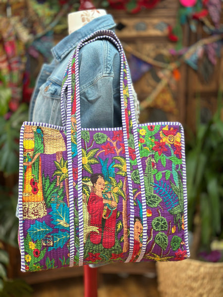 KANTHA GODDESS SHOPPER BAG  (BA134)