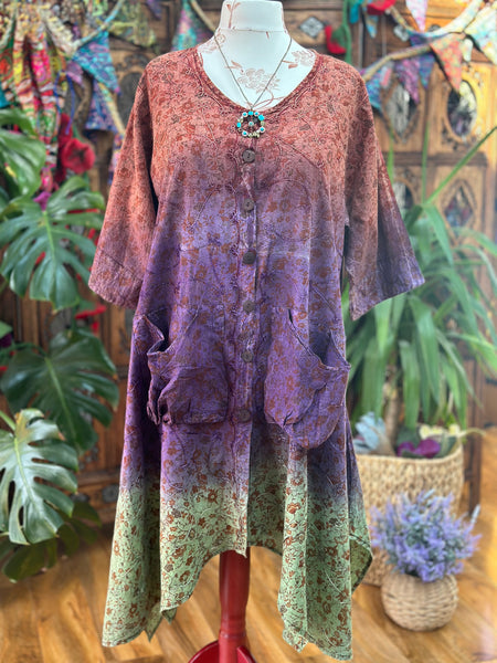 SUNDANCE COTTON SMOCK DRESS / TUNIC SIZE
