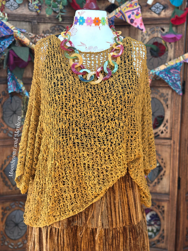 LOOSE WEAVE GOLDEN EARTH PULLOVER