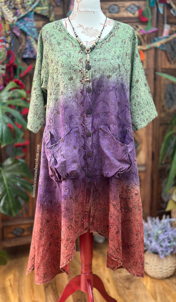 SUNDANCE COTTON SMOCK DRESS / TUNIC SIZE L (SD114)