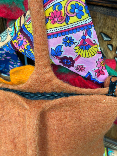 AMBER FELTED BLOSSOM BAG