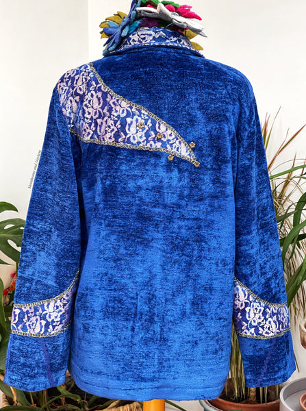 STUNNING BLUE INDIGO MOON JACKET M- XL - MoonbeamsandMayhem