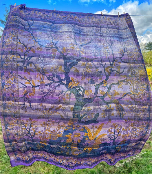 PURPLE TREE OF LIFE WALL HANGING / TAPESTRY - MoonbeamsandMayhem