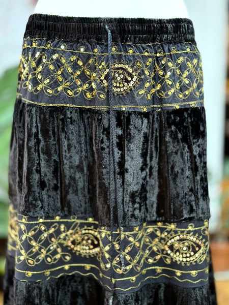 DIVINE BLACK VELVET JANIS SKIRT (Reg + Plus)