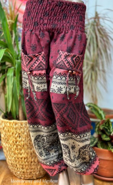 DIVINE ELEPHANT WARM FLEECE HAREM PANTS