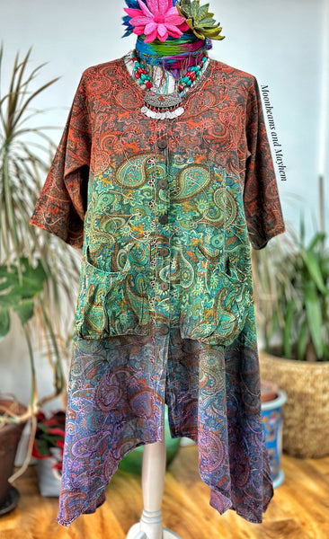 SUNDANCE COTTON SMOCK DRESS / TUNIC SIZE M / L (136) - MoonbeamsandMayhem
