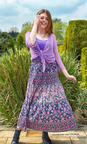 PRETTY PURPLE FORGET ME NOT SKIRT - MoonbeamsandMayhem