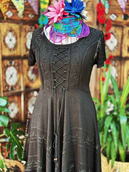 ENCHANTING BLACK MOONDANCE DRESS (UK 16/18)