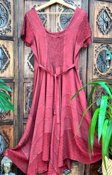INDIAN RED MOONDANCE MIDI DRESS (MD204)