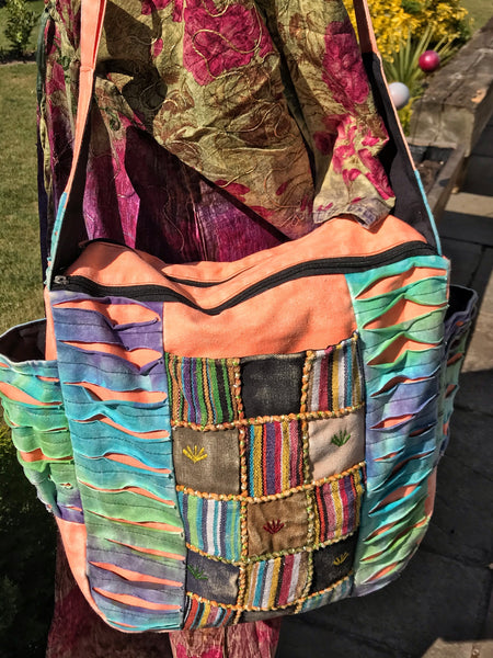SUPERB APRICOT NEW AGE OVERSIZED TOTE / SHOULDER BAG - MoonbeamsandMayhem
