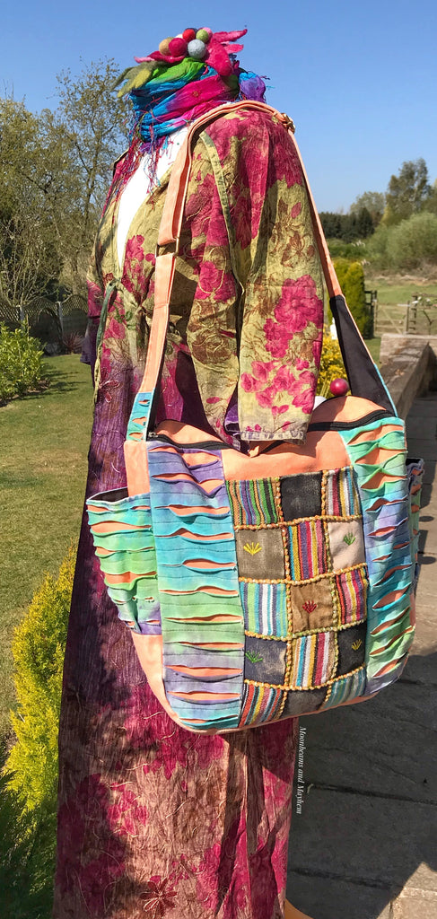 SUPERB APRICOT NEW AGE OVERSIZED TOTE / SHOULDER BAG - MoonbeamsandMayhem