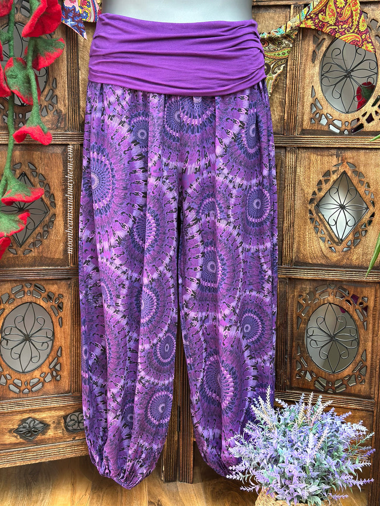 PURPLE COSMIC BLAST HAREM TROUSERS (SIZE 10 - 18) PRCB2
