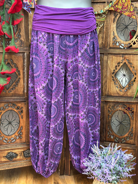 PURPLE COSMIC BLAST HAREM TROUSERS (SIZE 10 - 18) PRCB2