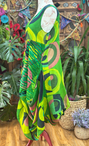 ELECTRIC GREEN ART DRESS