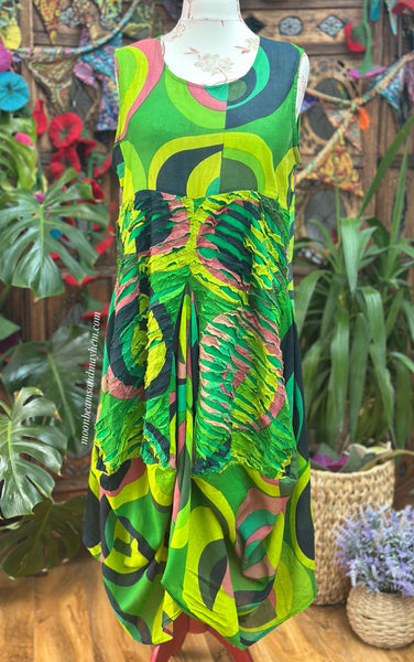 ELECTRIC GREEN ART DRESS