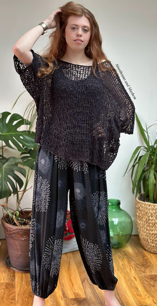 MOONLIT COSMIC BLAST HAREM TROUSERS (SIZE 10-20)