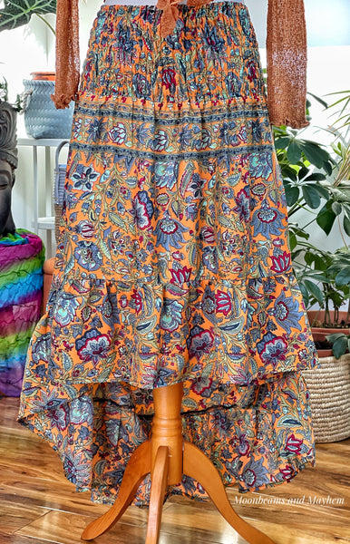 PORTOBELLO ROAD ASYMMETRICAL BOHEMIAN SKIRT - MoonbeamsandMayhem