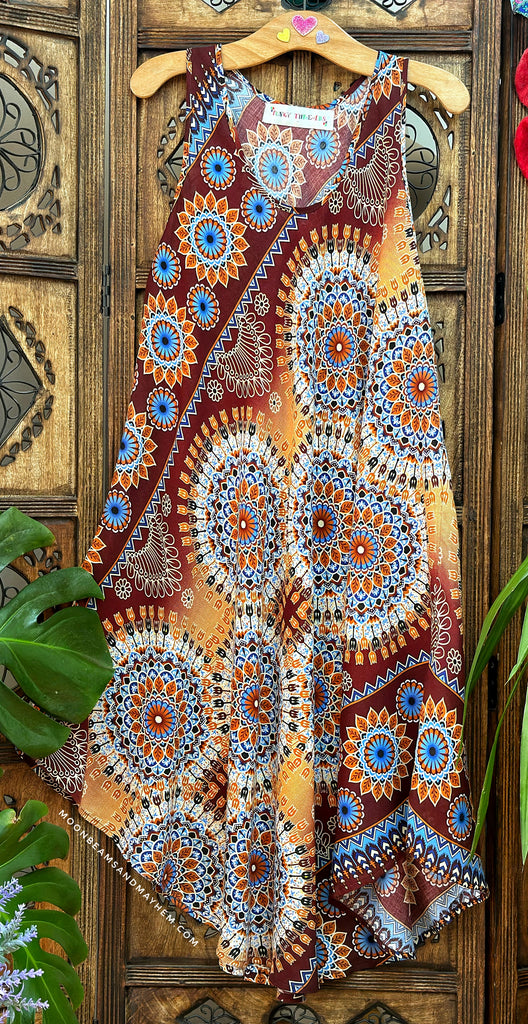 BEAUTIFUL EARTHY MANDALA TUNIC / DRESS SIZE M -XL (B7)