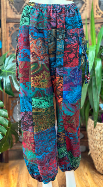 CHAMELEON  FLEECY PATCH HAREM TROUSERS