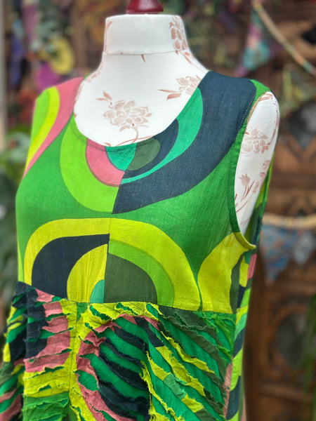 ELECTRIC GREEN ART DRESS