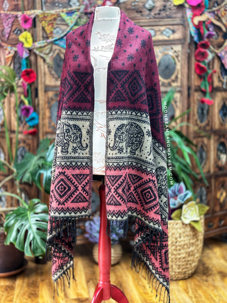INDIAN ELEPHANT BLANKET WRAP / SHAWL