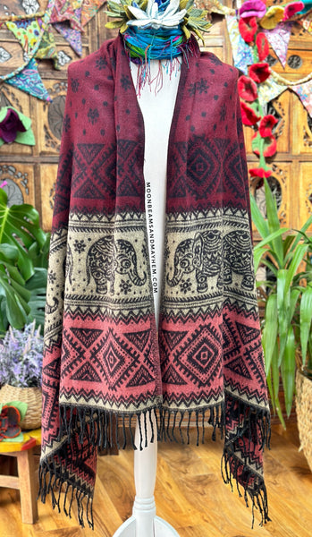INDIAN ELEPHANT BLANKET WRAP / SHAWL
