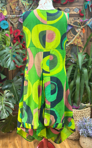 ELECTRIC GREEN ART DRESS