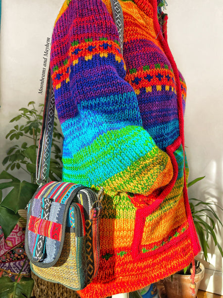 FABULOUS COTTON / HEMP CROSSBODY MESSENGER BAG - MoonbeamsandMayhem
