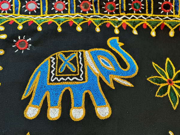 STRIKING BLACK ELEPHANT DOOR TORAN - MoonbeamsandMayhem